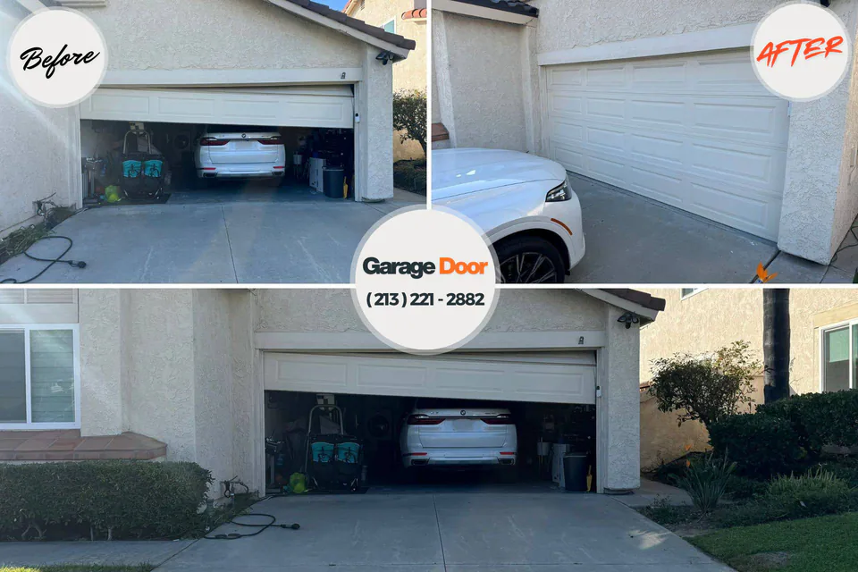 Before and after: garage door repair Lewisburg, TN